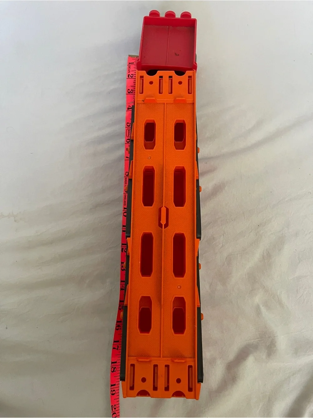 Red & Orange Car Carrier Semi Truck Toy | 3 Levels | Hot Wheels